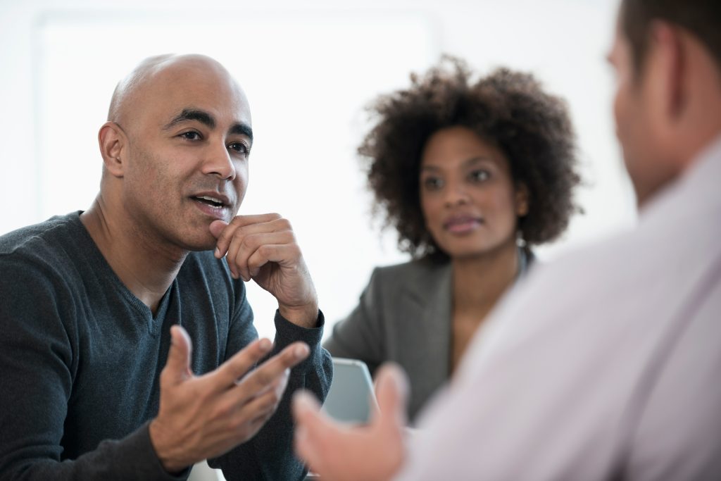 Business people talking in meeting